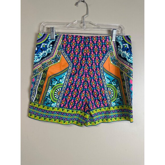 flying tomato large high waisted boho colorful patter shorts hot pants vibrate - Picture 4 of 9